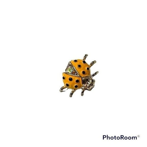 Vintage Enameled Yellow Ladybug Pin Brooch - Picture 1 of 3